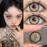 Yeknu  2PCS Color Contact Lenses with Myopia diopter Beauty Soft Lens Green Pupil for Natural Effect Eye Brown Free Shipping