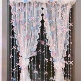 Yeknu  Handmade  Knot Door Curtain Dry Bead Chain Aosphere Bedroom Decorative Window Curtain Girls Room Warmth Function