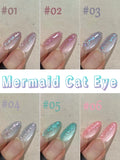 Yeknu  1-24pcs WS Summer Ice Transparents Pink Blue Glass Bead Cat Eye Gel Nail Polish 2025 New Style Nail Salon Nail Art Nail Supplies