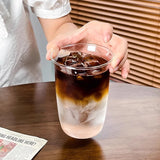 Yeknu  Cold Coffee Cups  Aesthetic Glass Cup Water Bottle Glasses for Drink Decorative Drinkware Cold Coffee Mug Cocktail Glass