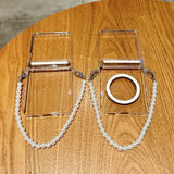 Yeknu  for Magsafe Wrist Chain Transparent Case for Samsung Galaxy Z Flip 7 6 5 4 3 ZFlip Bracelet Hard PC Shockproof Ins Korean Cover