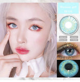 Yeknu  2pcs/Pair Color Contact Lenses Myopia Contact Color Lens Eyes Lenses for Eyes Blue Lenses with Diopters Yearly Cosmetics