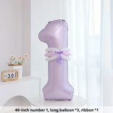 Yeknu  40-Inch Number Balloons for Birthday Photoaphy Props Boys Girls One Year Old Creme Purple Decorative Scene Arrangement