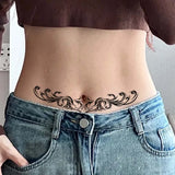 Yeknu  8pcs Succubus Waterproof Temporary Tattoo, Lasting 1-2 Weeks, for Abdomen and Waist, Realistic Semi-Permanent Fake Tattoo