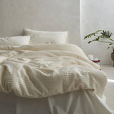 Yeknu High-quality Seersucker 100% Cotton Bedding Set Soft Skin-friendly Washed Duvet Cover Set with Sheets Comfortable Quilt Covers