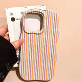 Yeknu  Fashion Glossy Double Color Stripes Case for iPhone 12 13 14 15 16 17 Pro Max 17 Air Color Collision Ultra Thin Shockproof Cover