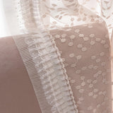 Yeknu  Apricot Polka Dot Korean Cream Style Jacquard Lace Curtains for Living Room Bedroom Girls Room Princess Style
