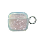 Yeknu  Luxurious Rainbow Shadow Shell Earphone Case Protective Cover Cute and Beautiful Transparent Protective Cover with Keychain
