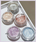 Yeknu  Glitter Eyeshadow Long Lasting Waterproof Eyeshadow Pearlescent Shimmer Body Highlighter Makeup Palette Glitter Eyeshadow Gel