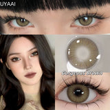 Yeknu  2pcs/pair Yearly Colored Contact Lenses Natural Green Lens Fashion Pupils Beauty gray Contact Lenses for Eyes