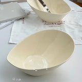 Yeknu  Anmuli Ins Sle Retro Yellow Glazed Underglaze Cerc Salad Dinner Large Bowl French Sle Pure Color Dinnerware Bowl