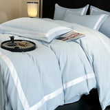Yeknu  Luxury Hotel Bedding Sets Thick Brushed Bed Sheets White Duvet Cover Set Pillowcase Four Piece Fully Enclosed for Home Gift