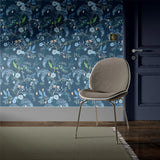 Yeknu  Blue Peacock Peel and Stick Wallpaper Boho Floral Self Adhesive Wall Paper Waterproof Leaf Contact Paper for Cabinet Shelf Liner