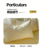 Yeknu 2025 new class A aerobic knitted cotton printing small fresh four-piece set, bed sheet, bed hat four-piece set