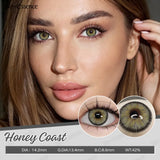 Yeknu  Cleopatra Series Color Contact Lenses Brown Lens Blue Eyes Natural Colored Pupils Contact Makeup Beauty Eye Cosmetic