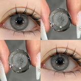 Yeknu  2pcs/Pair Color Contact Lenses with Degree Myopia Lenses Grey Lens Comestics Natural Eyes Lenses Beauty Pupils Yearly