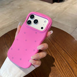Yeknu  Fashion Wave Point Matte Candy Color Slim Case for iPhone 16 17 Pro Max Polka Dot Soft Silicone Shockproof Ultra Thin Cover