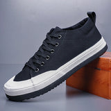 Yeknu  Men Canvas Shoes Casual Lace Up Sneakers Summer Fashion Breathable Vulcanize Shoes Rubber Flats Outdoor Autumn Casual Man Shoes