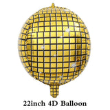 Yeknu  Disco Party Decor Gold and Silver Glitter Disco Foil Balloons 22-inch Bachelorette Birthday Party Night Clubs Bars Balloon Decor