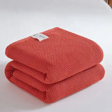 Yeknu  Cotton Honeycomb Towel Blanket 100 Cotton Lightweight Multi Purpose Single Double Bed Summer Comforter Nap Gift Use