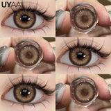 Yeknu  Colored Contact Makeup Natural Brown Eye Lenses Lovesick Series Cosmetics Gray Lenses Woman Makeup Green Beauty Contacts