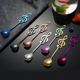 Yeknu  10pcs 304 Stainless Steel Musical Notes Coffee Spoon Stirring Cup Spoon Music Stick Ice Cream Gift Spoon