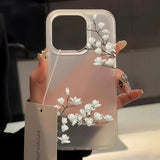 Yeknu  Flower Clear Phone Case For iPhone 16 Pro Case iPhone 13 15 17 11 12 14 Pro Max Plus 12 13 Mini Shockproof Silicone Soft Cover