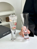 Yeknu  Crystal Glass Cup Cold Brew Coffee Cotail Beverage Juice Transparent Clear Small Waist Design Aesthetic Value High