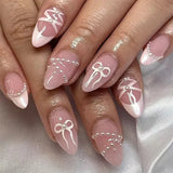 Yeknu  24Pcs Almond Press-On Nails in Pink Cat Eye with Heart & Strawberry Designs – Glossy Acrylic Stick-On Nails for Women & Girls