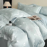 Yeknu  Jacquard washed Tencel 4-piece set, butterfly ice silk smooth quilt cover for bare sleeping, high-end 3-piece bedding