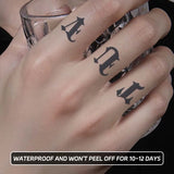 Yeknu  Long-lasting waterproof tattoo stickers simulated non-reflective temporary tattoo English pattern finger arm fake tattoo