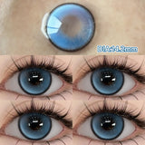 Yeknu  1 Pair Myopia Color Contact Lenses for Eyes with Prescription Makeup Eye Color Lenses Beauty Pupils Fashion Blue Lenses