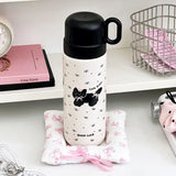 Yeknu  500ml Fashion Cartoon Stainless Steel 316 Vacuum Flask With Straw Portable Girl Student Thermos Mug Travel Tumbler