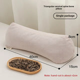 Yeknu 2025 new pure cotton three-dimensional triangular striped buckwheat pillow full buckwheat hull filling to protect cervical spine