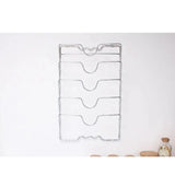 Yeknu  Stainless Steel Wall Mounted Kitchen Organiser Pot Lid Rack Five Tier Metal Anti Rust Multifunctional Standing Spoon Holder
