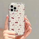 Yeknu  Cute Cherry Phone Case For iPhone 17 15 16 13 11 12 14 Pro Max 7 8 Plus Air 16e XR SE Shockproof Soft Clear Cover Coque