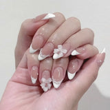 Yeknu  24Pcs Almond Press-On Nails in Pink Cat Eye with Heart & Strawberry Designs – Glossy Acrylic Stick-On Nails for Women & Girls