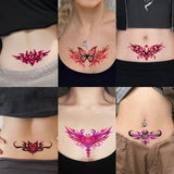 Yeknu  6Pcs Succubus Temporary Tattoo Sticker, Long-lasting and Waterproof, Fake Tattoos for Couple, Suitable for Chest, Belly, Waist.