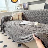 Yeknu  Super Warm Blanket for Sofa Coral Fleece Sofa Blanket Towel for Winter Soft Thick Couch Cover for Living Room 1/2/3/4 Sofa Cover