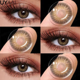 Yeknu  Contact Lenses NEW Color Contact Beauty Eye Color Lenses Colorcon Water Light Brown Eye Lenses Gray Natural Contact Lenses
