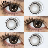 Yeknu  NEW Color Contact Lenses Beauty Brown Pupils Natural Black Contact Lenses Soft Colorful Makeup Eyes Gray Lenses Natural