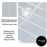 Yeknu  Waterproof Moisture Proof 3D Tile Stickers Self Adhesive Wall Decals for Kitchen Bathroom Oil Resistant Decorative Wall Mural