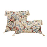 Yeknu  Cotton Linen Flower Cushion Pillowcase Retro European Style Living Room Sofa Backrest High Precision Jacquard Cushion Cover
