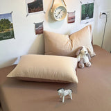 Yeknu  New Duvet Cover Super Soft Pure Color Wash Quilt Cover 4-piece Bedding Set 3-piece Dormitory 180x220 200x230 Skin-friendly