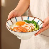 Yeknu  Nordic Ceramic Fruit Salad Dinner Plate, Dessert Soup Noodle Rice Bowl, Creative Home Restaurant Kitchen Supplies Tableware, 1Pc