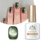 Yeknu  10ml Green Endless Summer Cat Magnetic Gel Nail Polish  Glass Bead Shadowstar Bamboo Soak Off UV Nail Art Varnish
