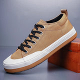 Yeknu  Men Canvas Shoes Casual Lace Up Sneakers Summer Fashion Breathable Vulcanize Shoes Rubber Flats Outdoor Autumn Casual Man Shoes