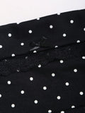 Yeknu  Sweetra New Winter French Fashion Polka Dot Lace Ruffle Bow Design Office Commute Casual Cute Sweet Style Strapless Bodycon Cinc