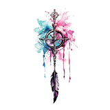 Yeknu  Long-lasting waterproof temporary tattoo stickers simulated non-reflective color ink pendulum clock pattern arm fake tattoo