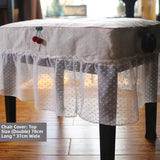 Yeknu  American Country Sle Small Cherry Cotton Linen Piano Towel Lace  Piano Cover Bench Cuion Dustproof Protective Cover